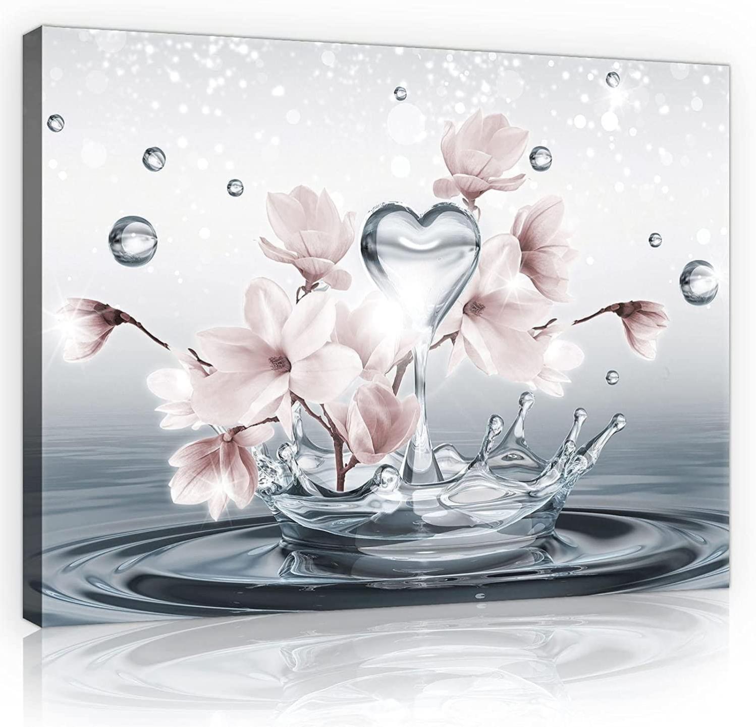 QUADRI MODERNI LOVE Flower Quadro Moderno Rosa Cuore Arredamento Casa