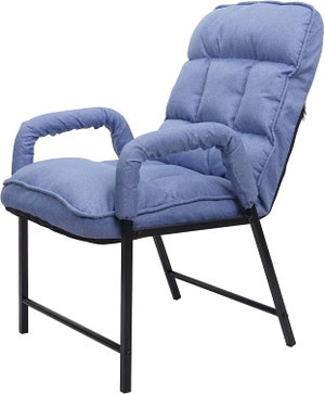 Siège de sol rembourré avec dossier réglable chaise assise coussin lit 100%  polyester éponge métal couleur sable 110 x 5