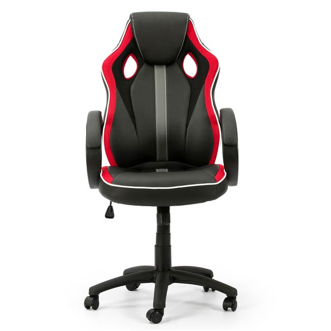 Silla Gaming BOSS silla escritorio reclinable regulable color Negro/Rojo