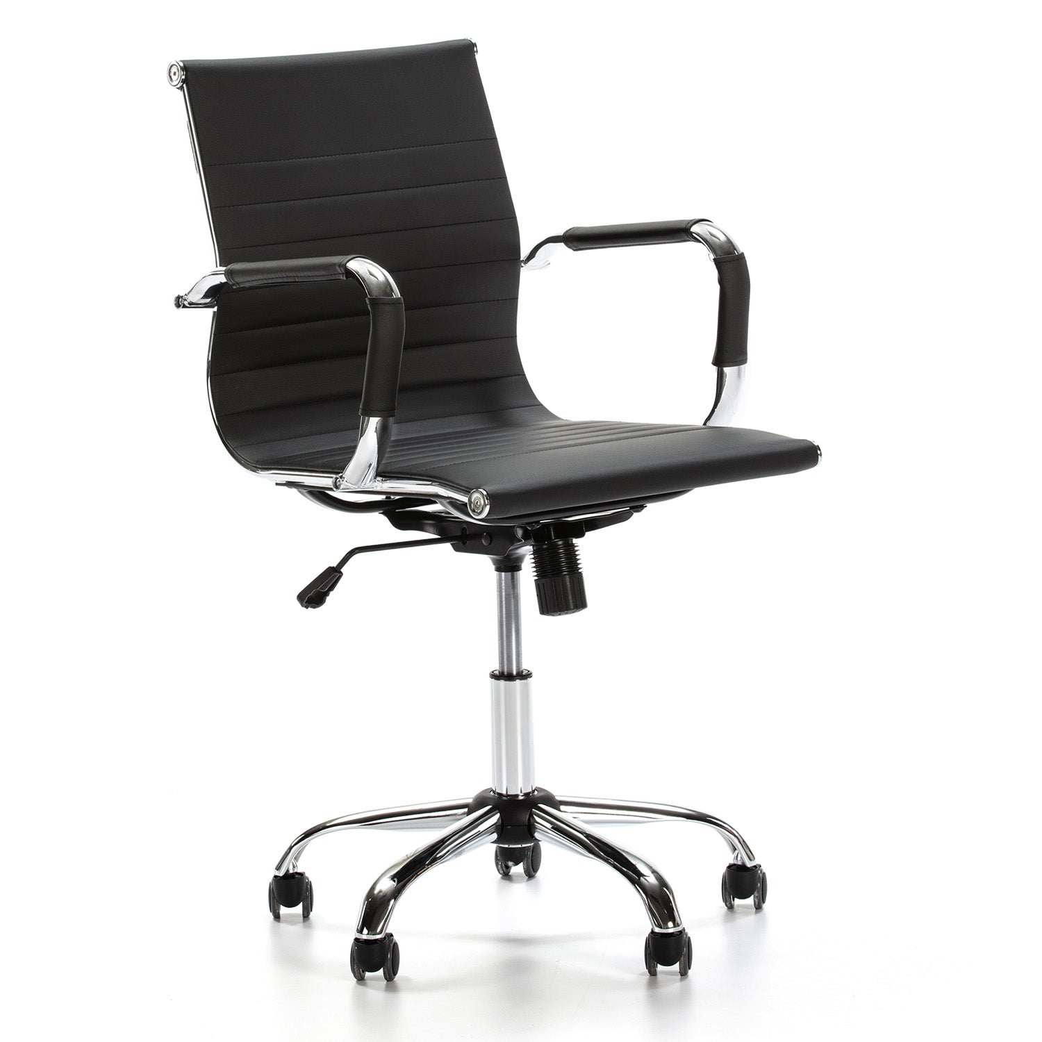 Poltrona sedia ufficio ergonomica schienale alto in ecopelle colore TORTORA