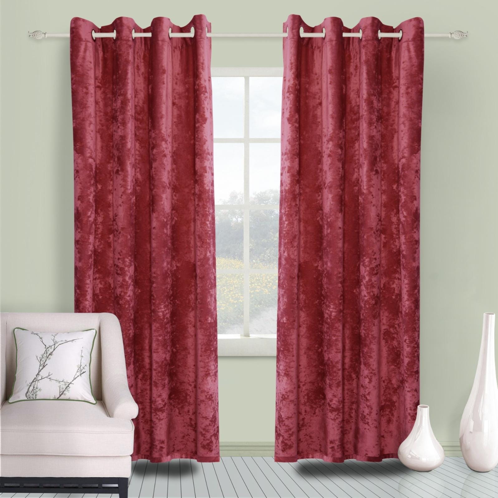 Rideau en Velours ROUGE Occultant pour Intérieur comme Chambre à ...