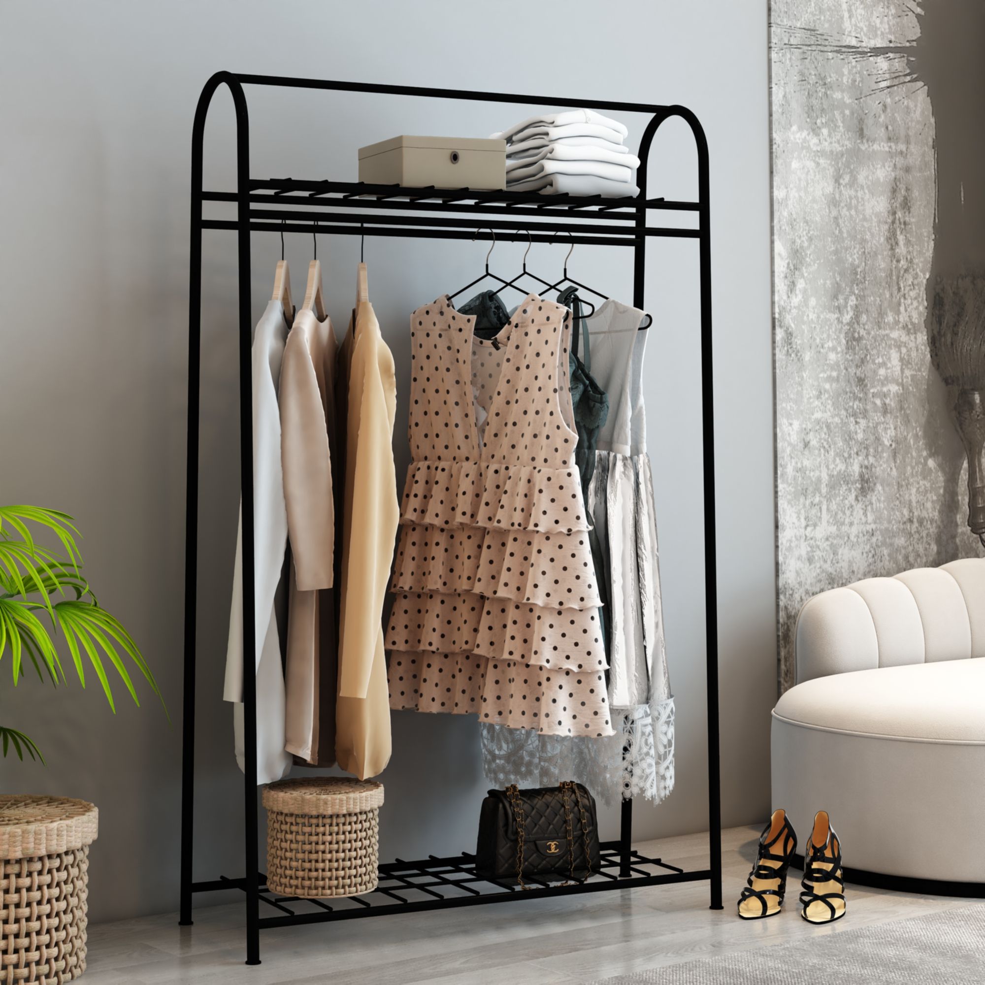 Stand Appendiabiti Hvorslev Organizzatore con Barra Porta Abiti