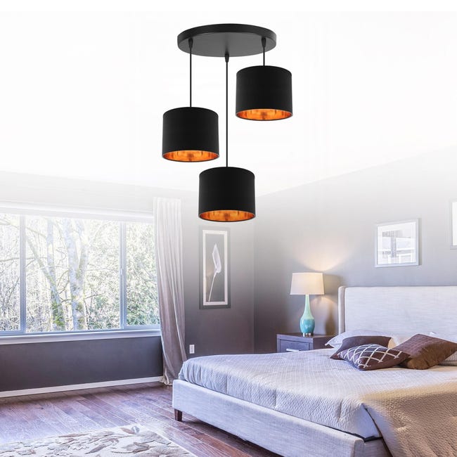Set di 3 paralumi in rame ossidato per lampada a sospensione Set di 3 paralumi in rame ossidato per lampada a sospensione