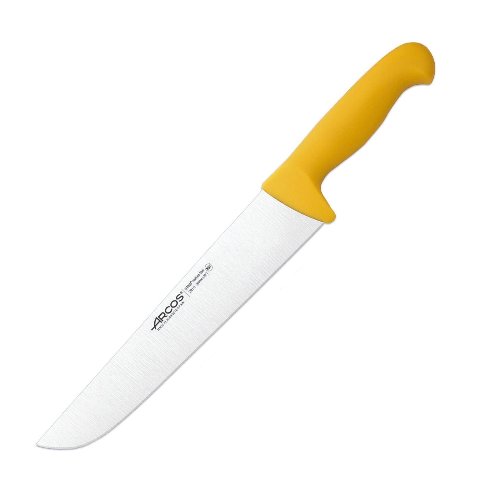 cuchillo carnicero estilo plano con mango negro. cuchillo de