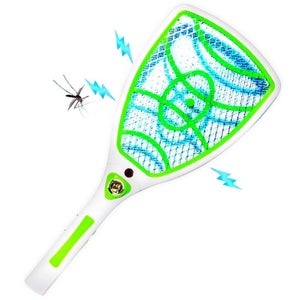 Tapette à mouche électrique 5 en 1, tête rotative, Rechargeable, raquette  anti-moustiques avec 3 couches de maille de sécurité, 2 pièces