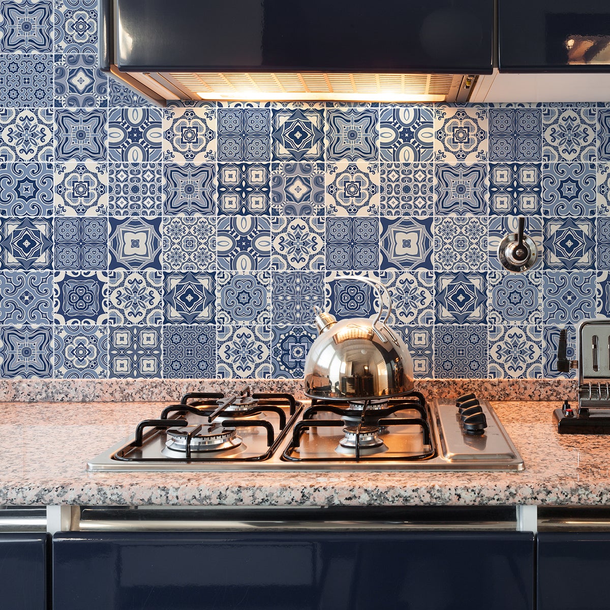 9 vinilos baldosas de cemento azulejos sophia - adhesivo pared - sticker revestimiento - 30x30cm-9stickers10x10cm