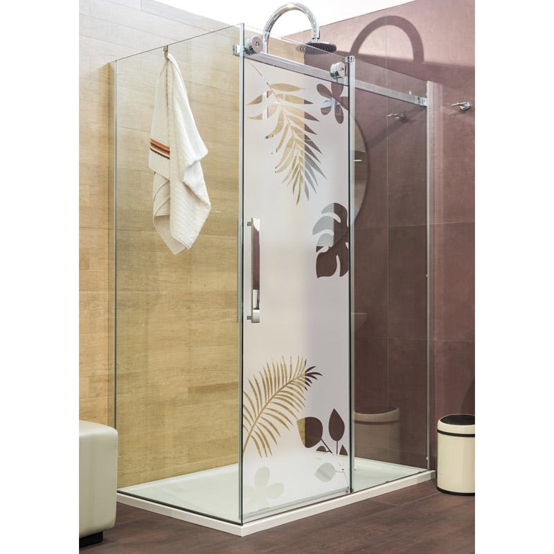 Adesivo porta di doccia Fogli esotici - Sticker adesivo - adesivi murali -  150x45cm