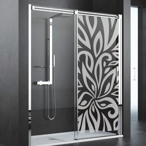 Adesivo porta di doccia Fiore design - Sticker adesivo - adesivi