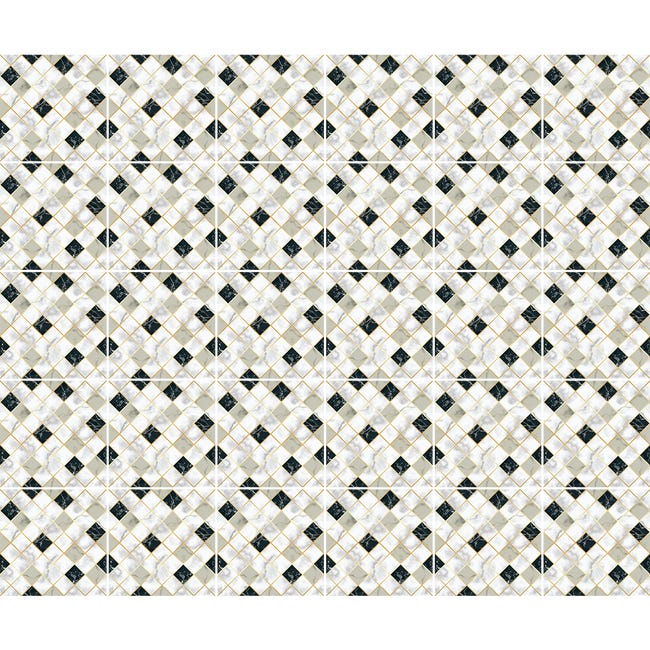 30 adesivo piastrelle effetto marmorizzato bianco e nero - Sticker adesivo  - adesivi murali - 75x90cm-30stickers15x15cm
