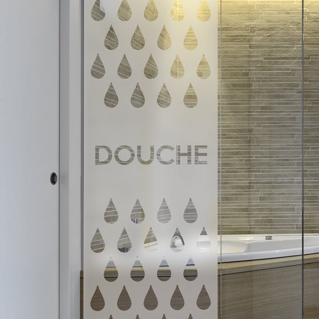 Pegatina ducha puerta Pequenas burbujas - adhesivo de pared
