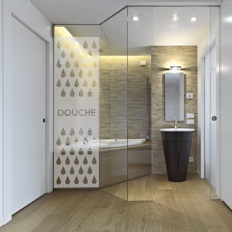 Pegatina ducha pequenas Douche zen - adhesivo de pared - revestimiento  sticker mural decorativo - 85x70cm