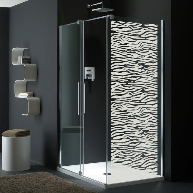 Pegatina ducha pequenas Hojas de bambú - adhesivo de pared - revestimiento  sticker mural decorativo - 120x35cm