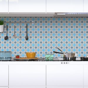 60 vinilos baldosas de cemento azulejos olga - adhesivo pared - sticker  revestimiento - 90x150cm-60stickers15x15cm