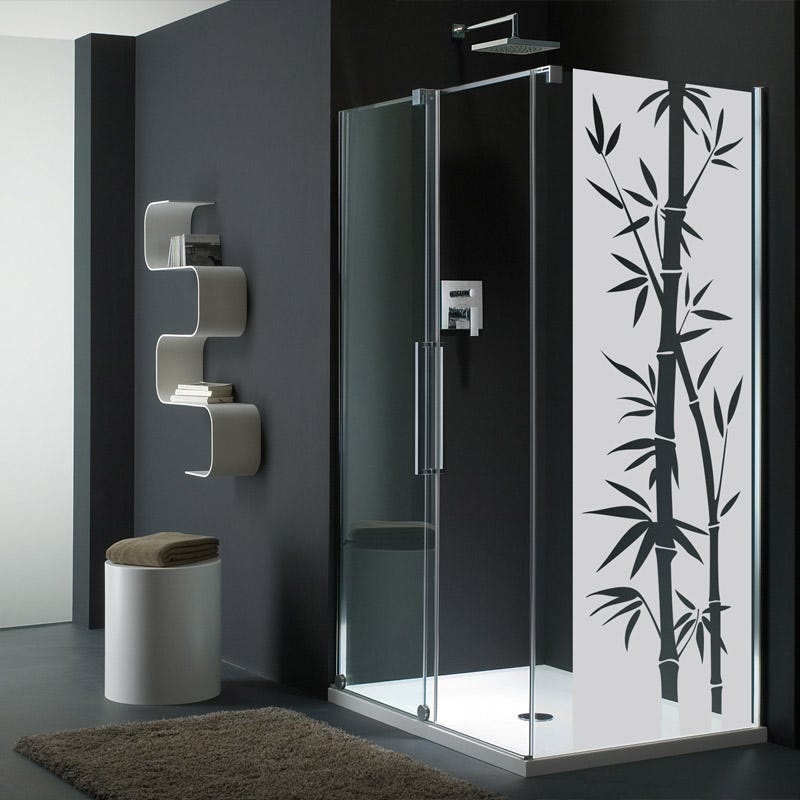 Pegatina ducha pequenas Bambú exótico - adhesivo de pared - revestimiento  sticker mural decorativo - 125X35cm