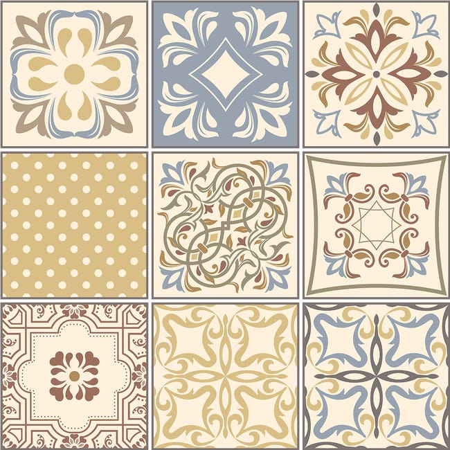 9 vinilos azulejos sariotha - adhesivo de pared - revestimiento