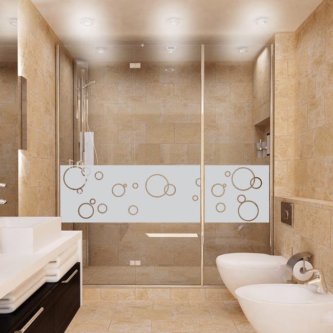 Vinilo ducha pequenas pompas de jabón 200x55cm - adhesivo de pared -  revestimiento sticker mural decorativo