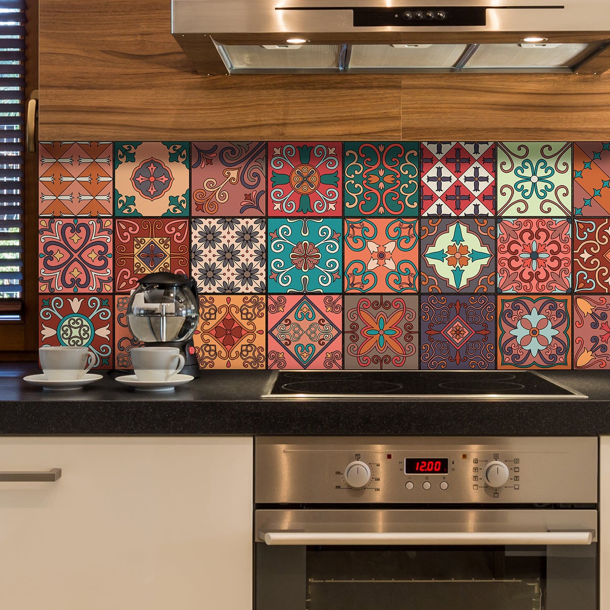 9 vinilos azulejos axena - adhesivo de pared - revestimiento sticker mural  decorativo - 45x45cm-9stickers15x15cm