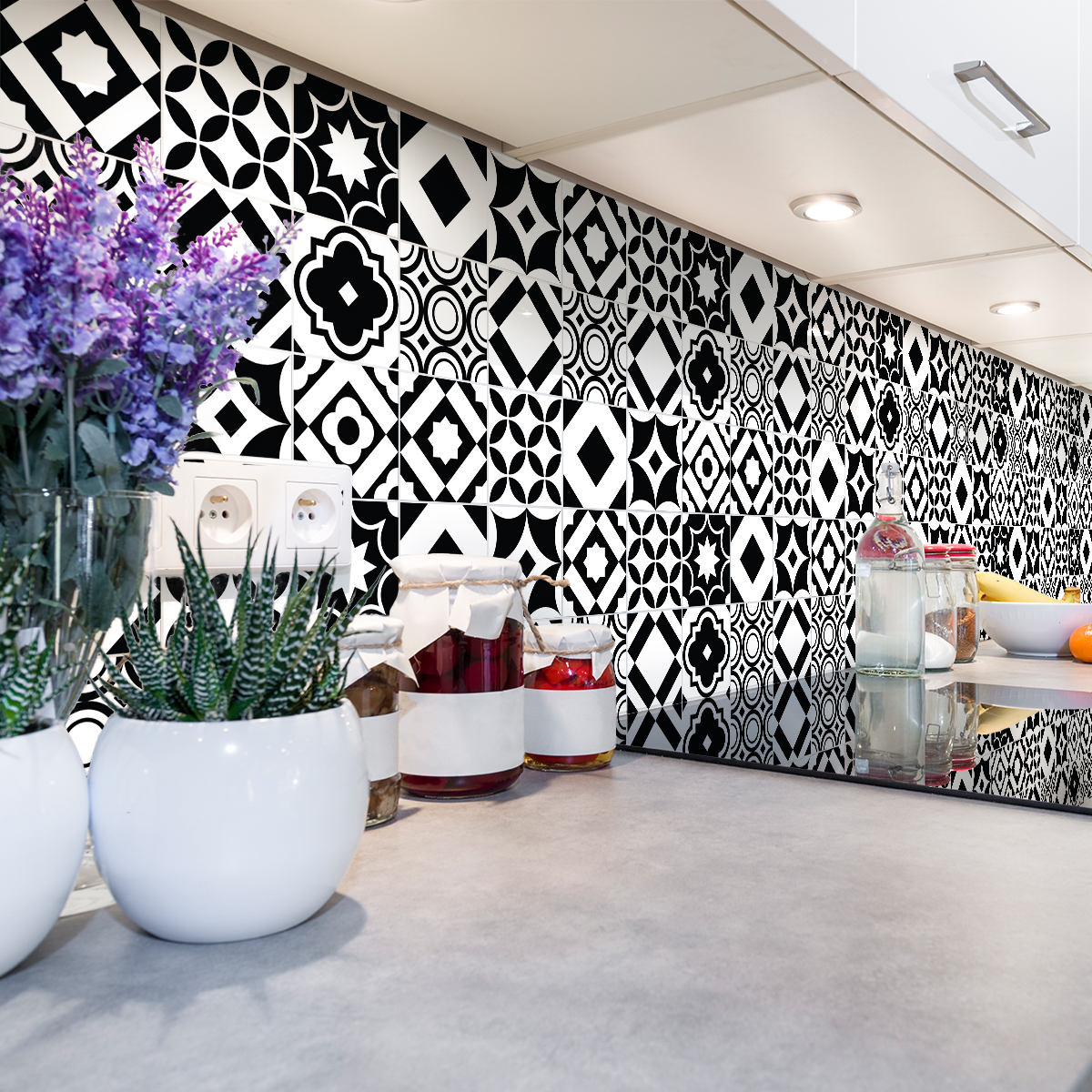60 vinilos baldosas de cemento azulejos flavior - adhesivo pared - sticker revestimiento - 90x150cm-60stickers15x15cm