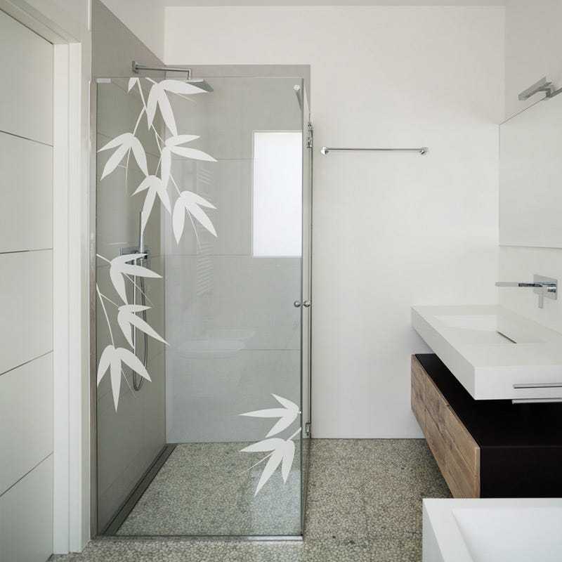 Adesivo porta di doccia Foglie di bambù - Sticker adesivo - adesivi murali  - 150x45cm