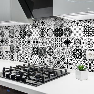 Credence Adhesive pour la salle de bain de cuisine, Faux carrelage adhésif  mural blanc Credence Kitchen Adhesive, Waterproof Metro 3d Tile Pvc Adhesive  Mural, 4 pièces