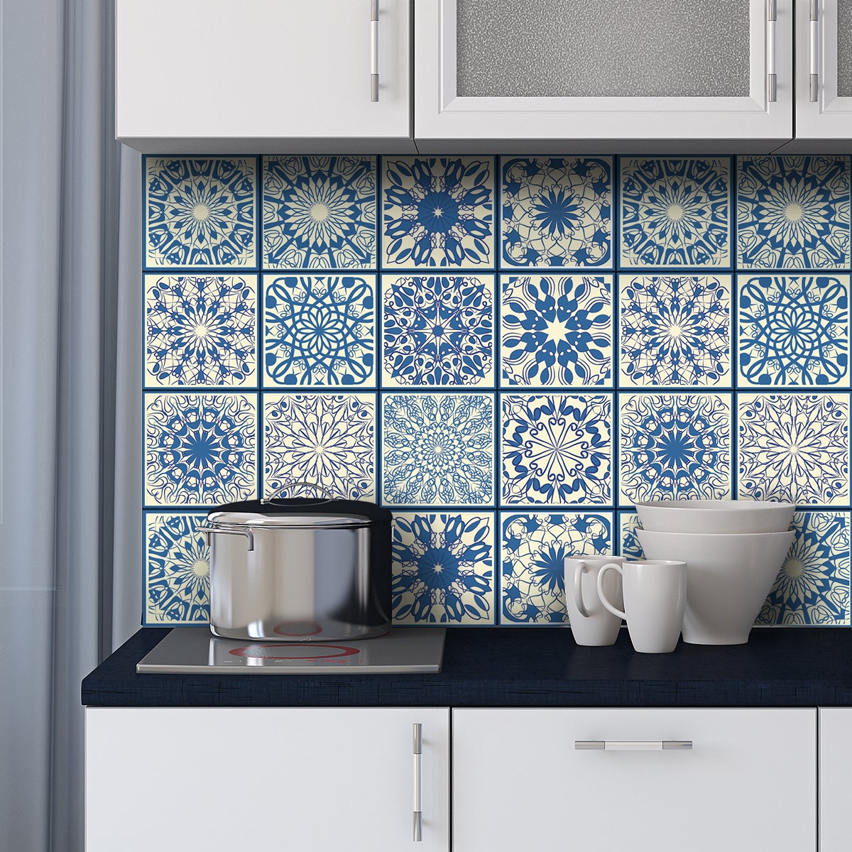 24 vinilos azulejos spritziana - adhesivo de pared - revestimiento