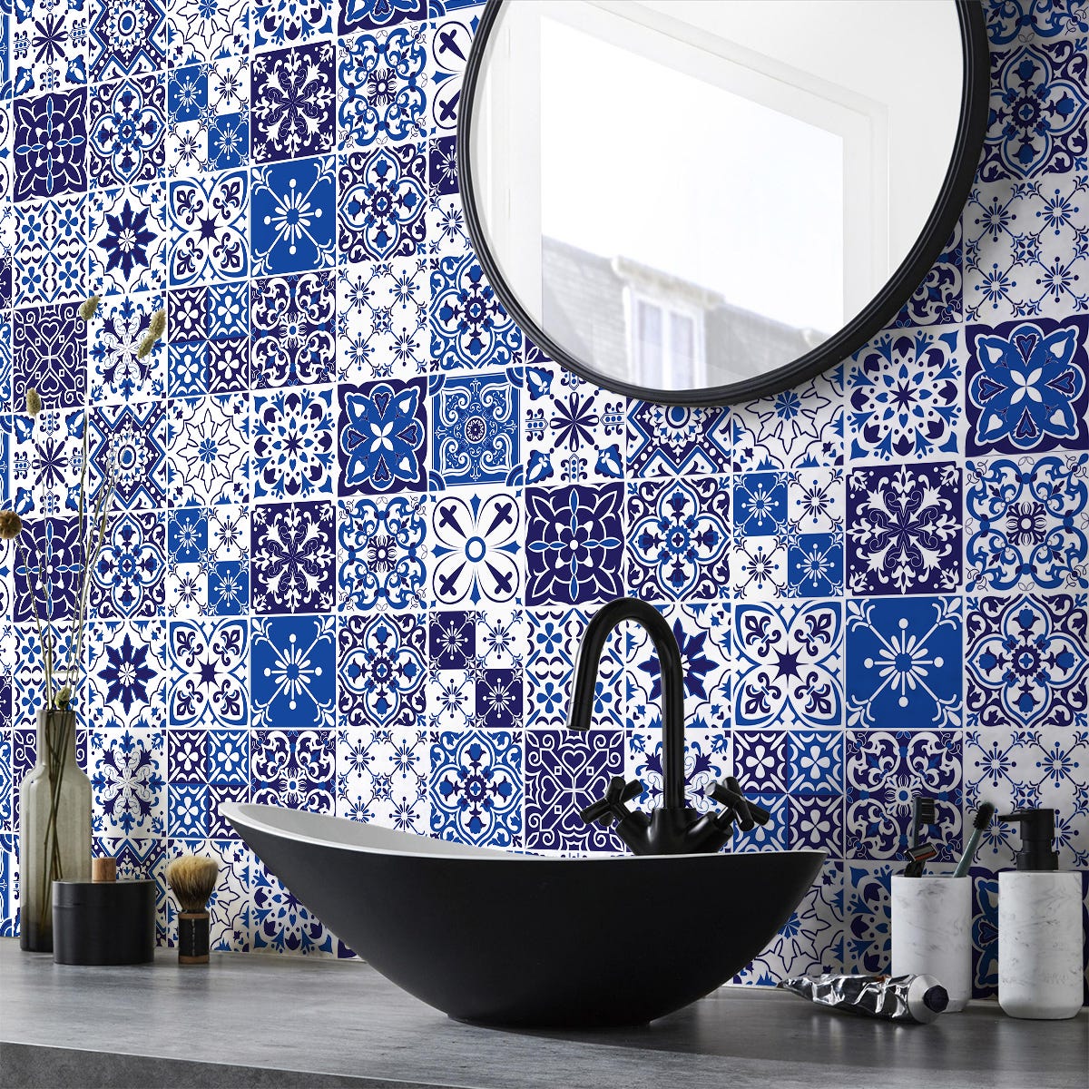 24 vinilos azulejos clafia - adhesivo de pared - revestimiento sticker  mural decorativo - 80x120cm-24stickers20x20cm