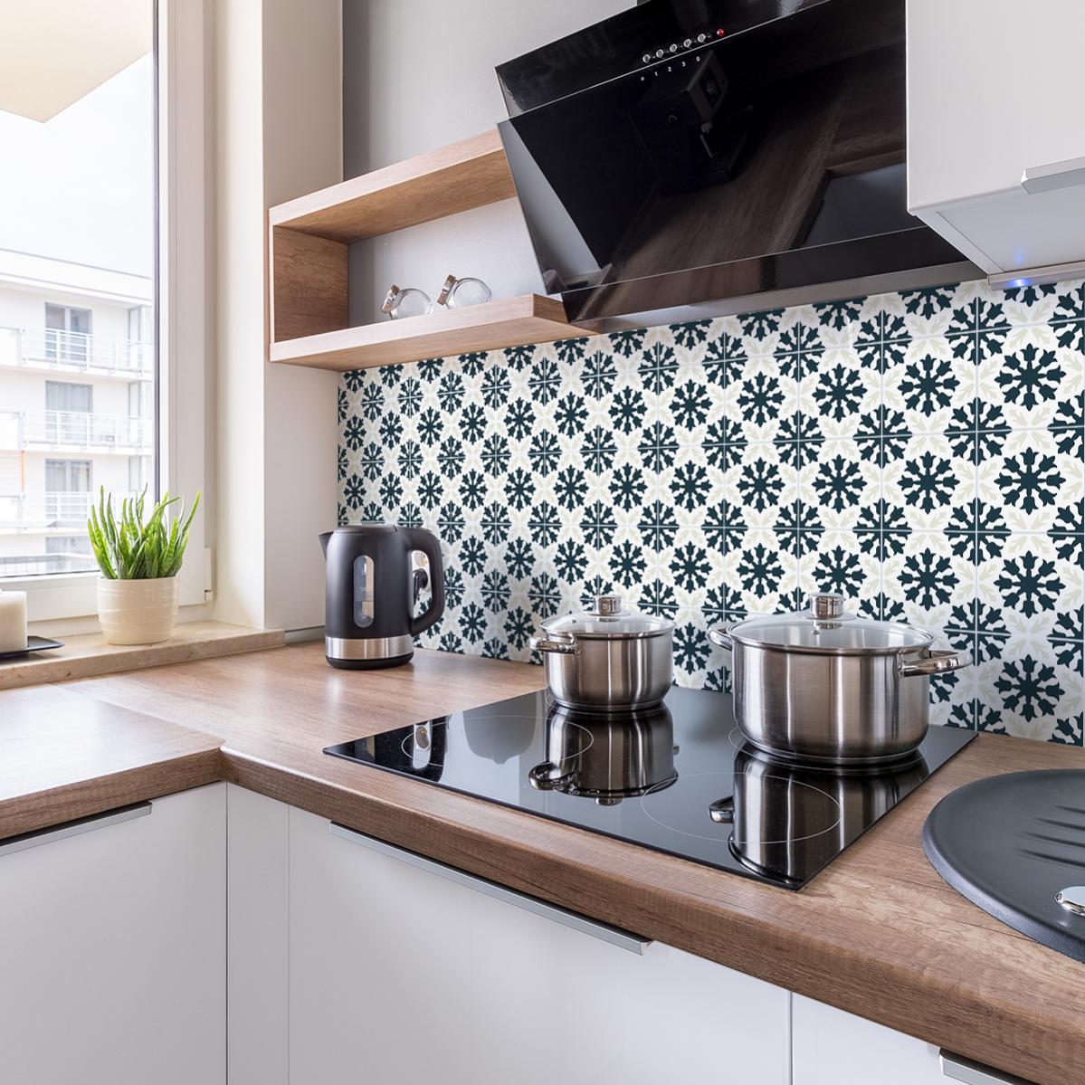 Autocollants De Carreaux De Cuisine à Feuilles Colorées De