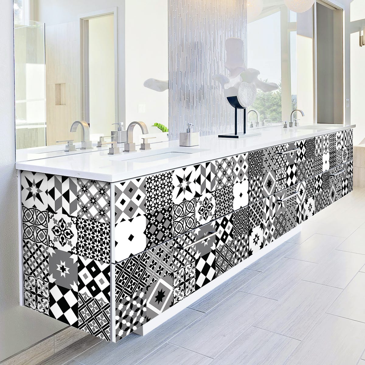 60 vinilos muebles de azulejos carionio - adhesivo de pared - revestimiento  sticker mural decorativo - 90x150cm-60stickers15x15cm