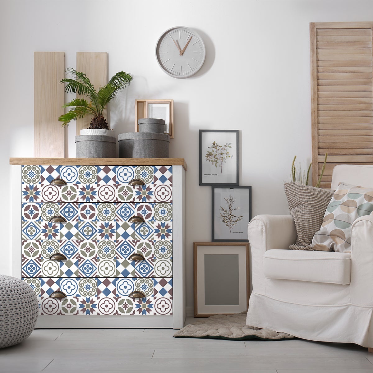 60 vinilos muebles de azulejos carionio - adhesivo de pared - revestimiento  sticker mural decorativo - 90x150cm-60stickers15x15cm