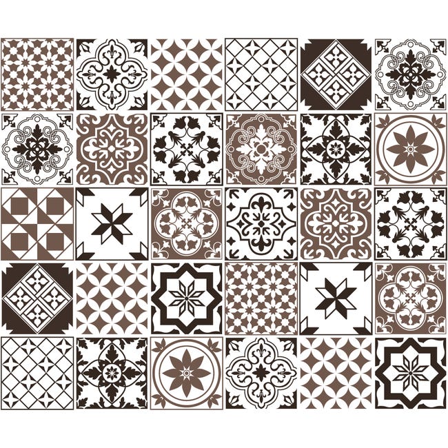 9 vinilo baldosas azulejos sombra mosaicos esmerilado - adhesivo pared -  sticker revestimiento - 30x30cm-9stickers10x10cm
