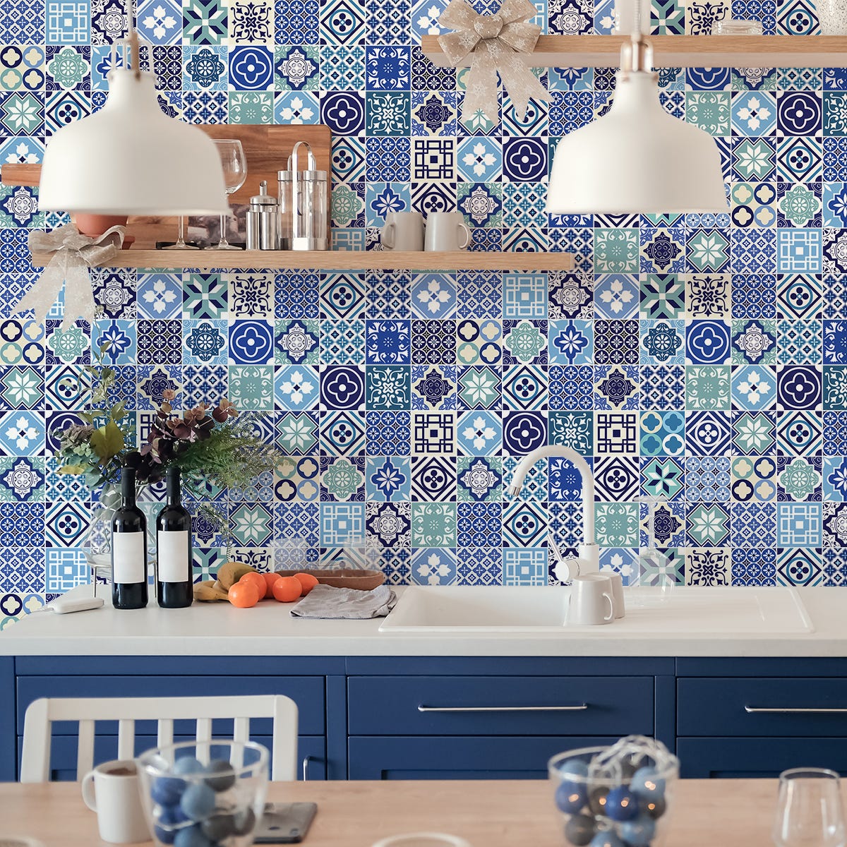 60 vinilo baldosas azulejos Emerencia - adhesivo de pared - revestimiento  sticker mural decorativo - 60x100cm-60stickers10x10cm
