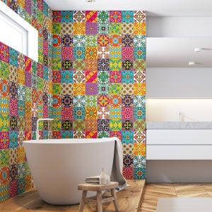 60 vinilos baldosas de cemento azulejos pianicio - adhesivo pared - sticker  revestimiento - 90x150cm-60stickers15x15cm