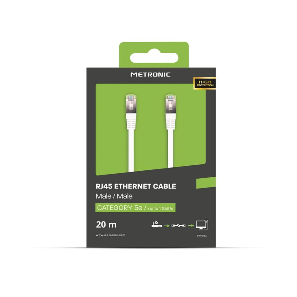 Câble Ethernet RJ45 CAT 5e mâle/mâle droit - UTP 20 m - 3