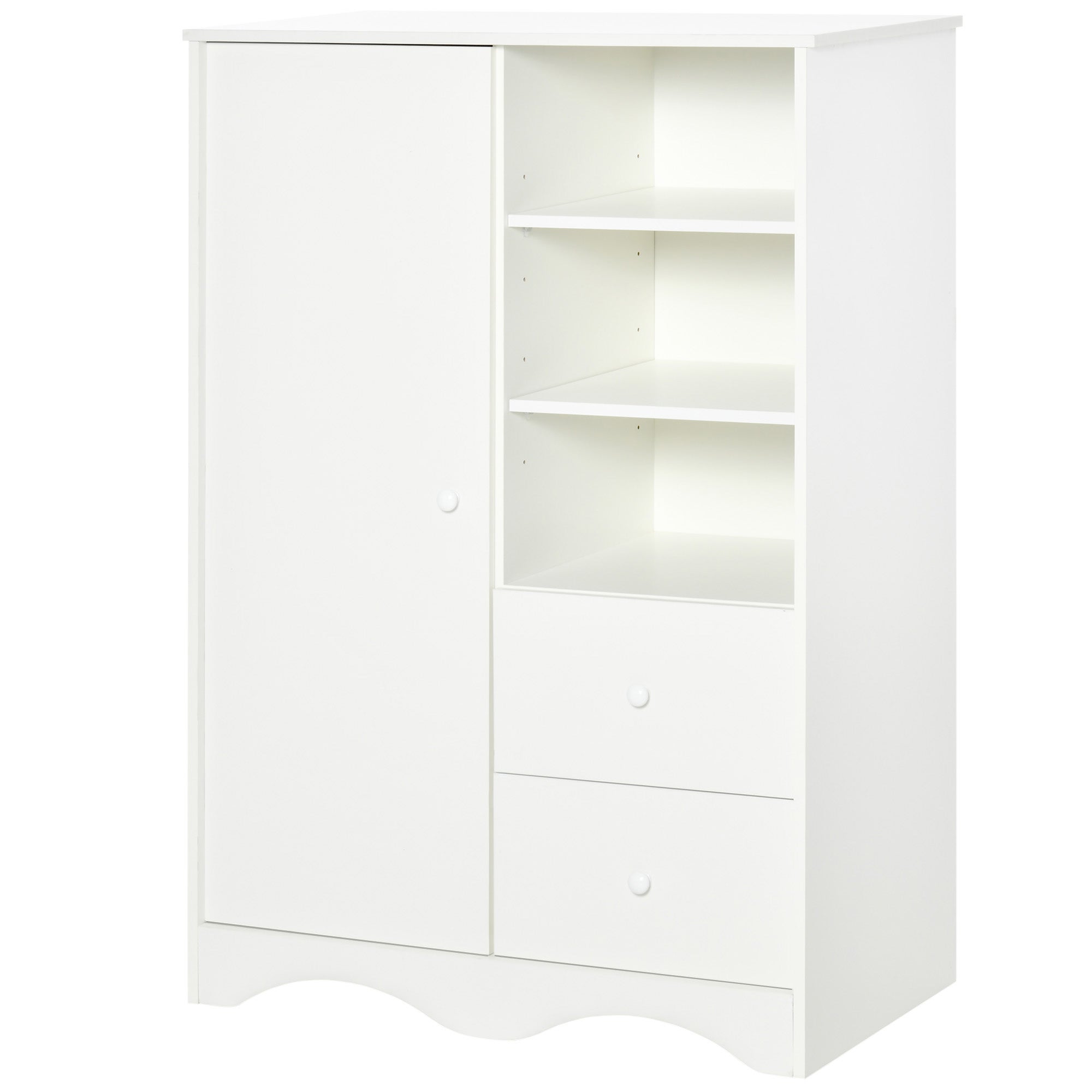 Armoire - Blanc - 5 étagères - 2 portes - Cdiscount Maison