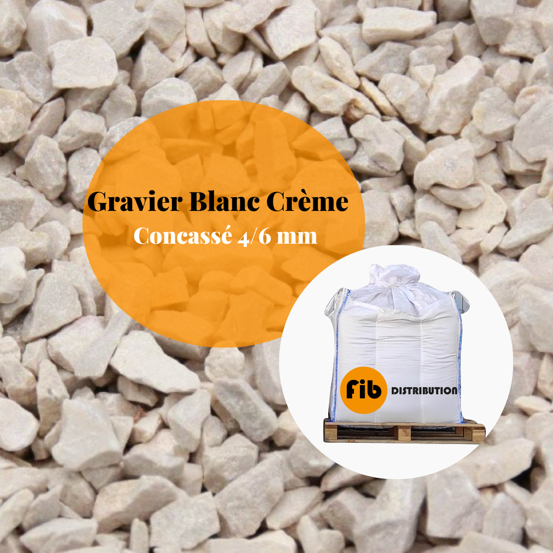 Gravier Blanc Crème 4/6 Mm Euro Bag 900 Kg | Leroy Merlin