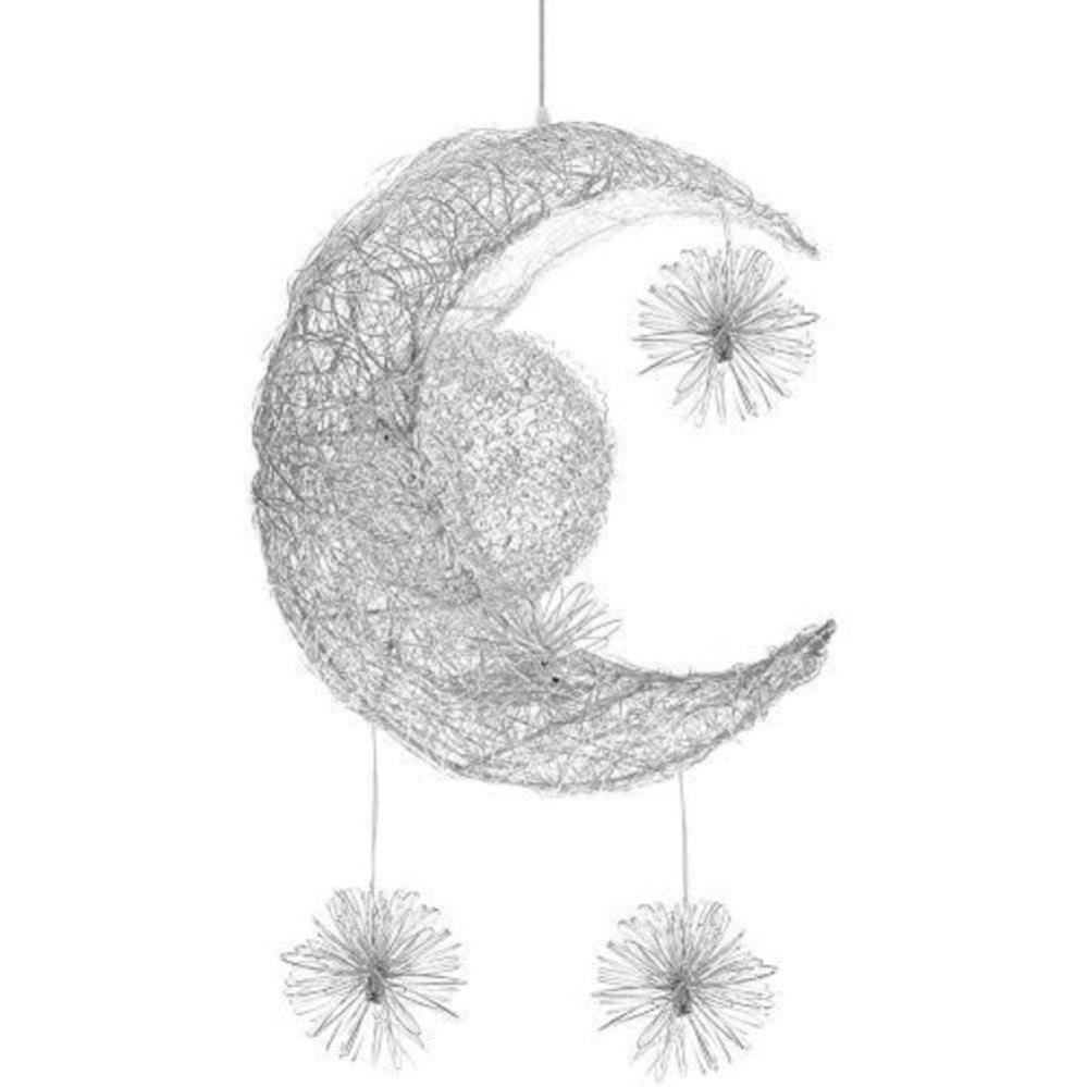 ALLOMN Lampada A Sospensione Luna E Stelle, Plafoniera LED Per Camera Da Letto, Bianco Freddo - Regalo Per Bambini