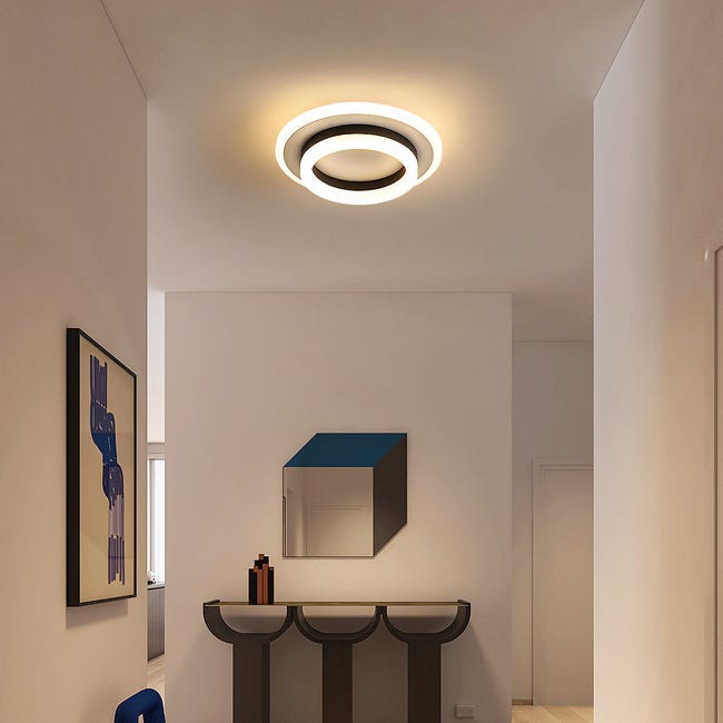 Plafonnier LED, Luminaire Plafonnier Chambre, 42W 4000lm, Rond Lampe de  plafond Moderne pour Chambre Salon Cuisine, Dia 40cm (Elliptique, Blanc)  Lumiè