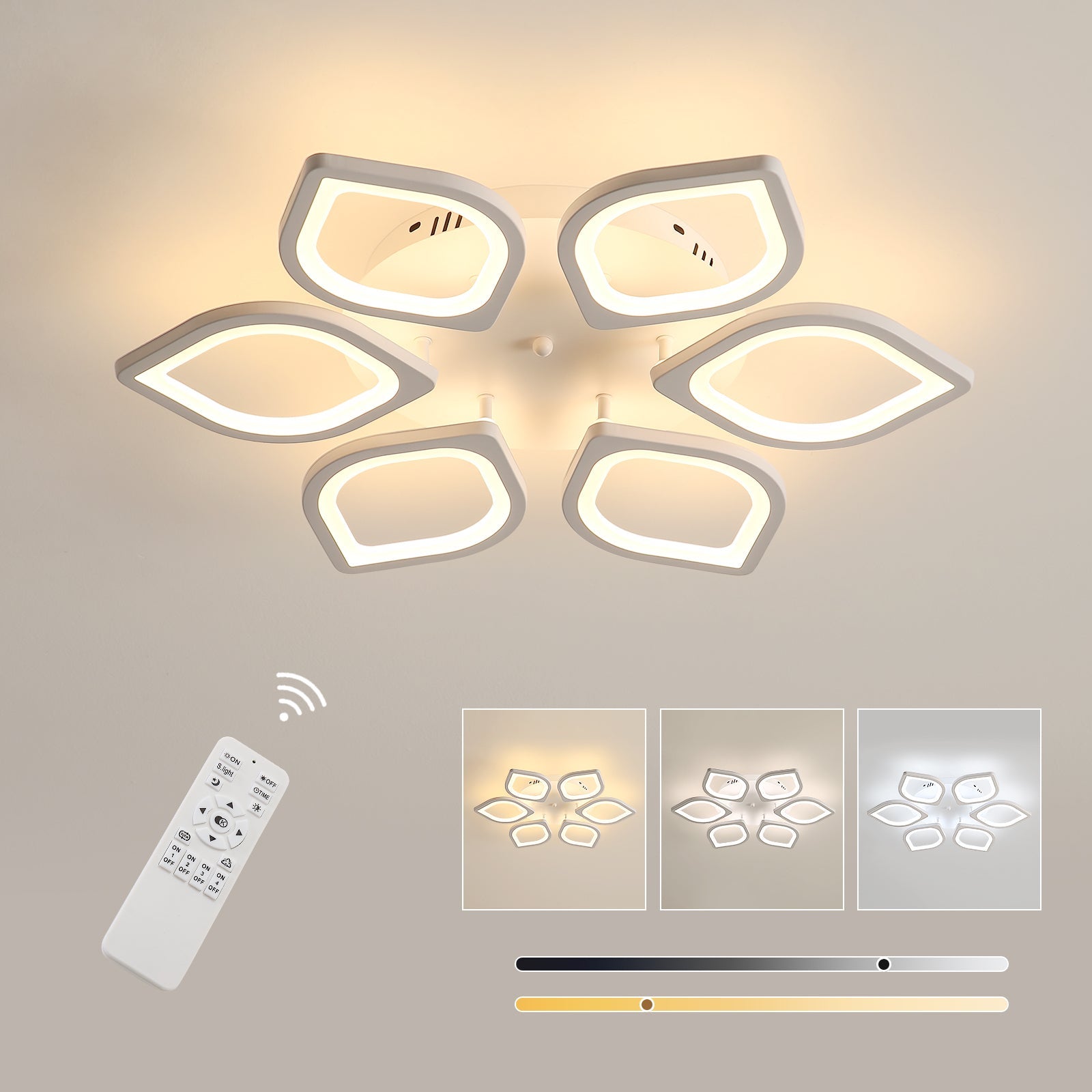 Plafoniera LED Soffitto 47W, Dimmerabile Lampada Da Soffitto Moderna ...