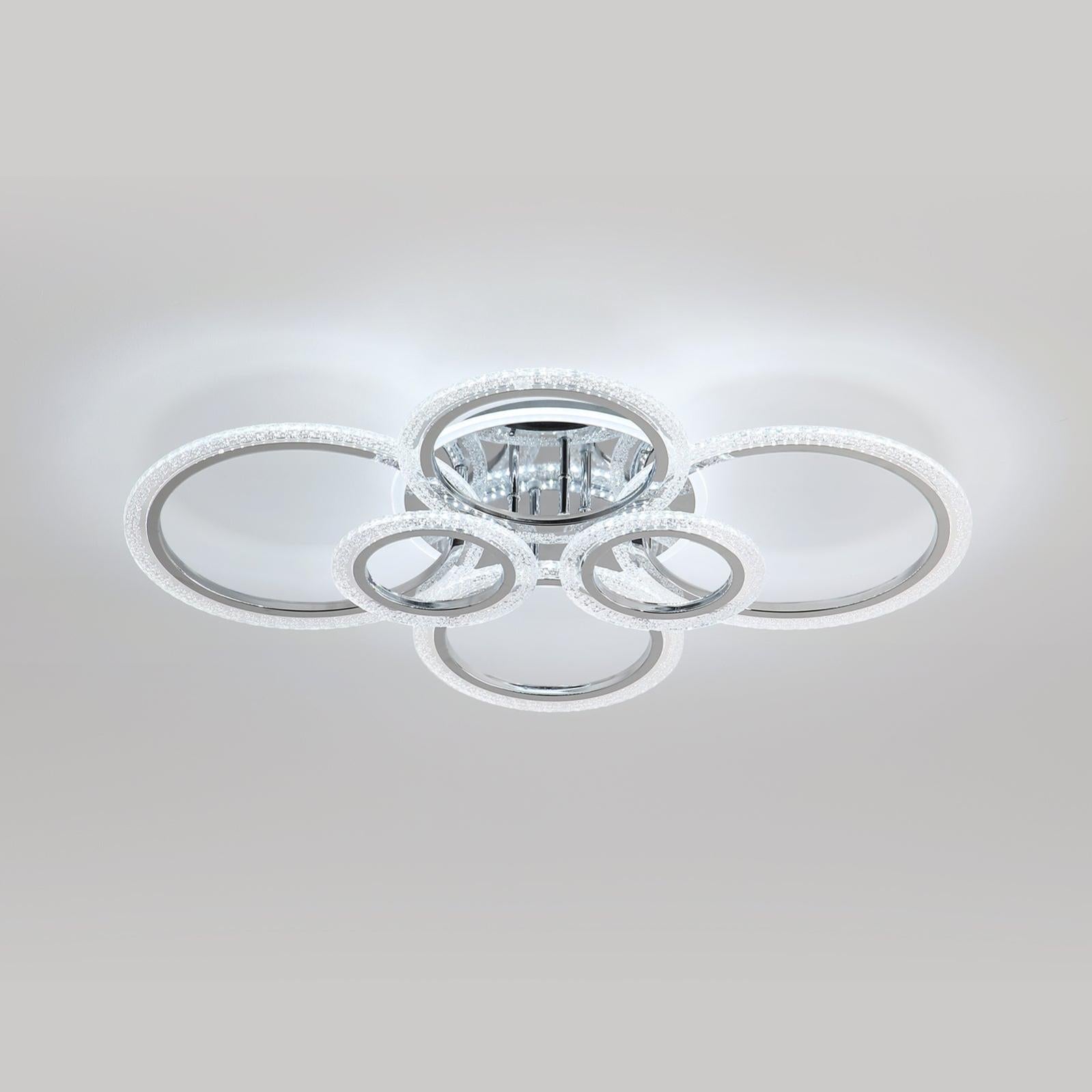 Plafonnier LED Moderne 60W 6750LM - Blanc Froid 6500K - 5 Sources - Installation Plafond
