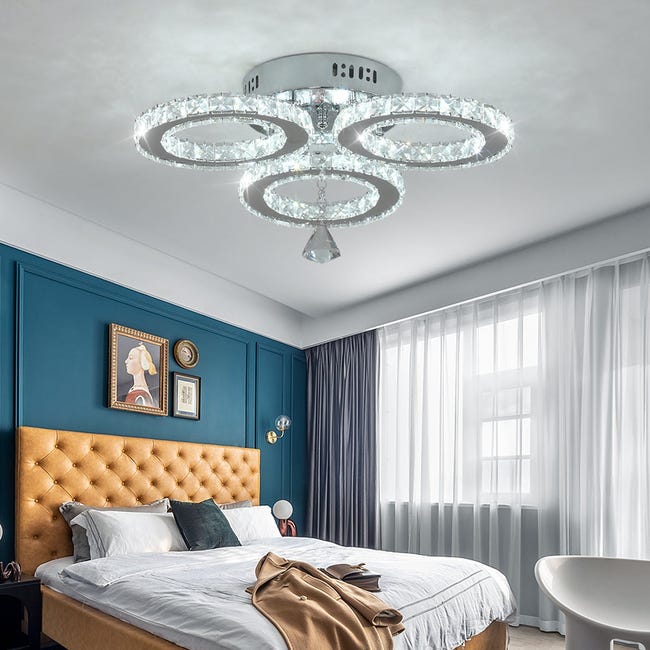 Plafonnier Cristal LED D 80 cm luminaire de chambre salle salon