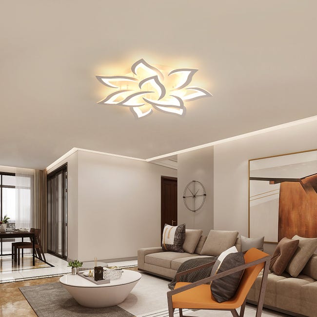 Plafonnier LED, 45W Lampe de Plafond, Lustre LED Modernes 4500LM pour  salon, chambre à coucher et couloirs Dimmable 3000K-6500K (lumière chaude,  lumiè