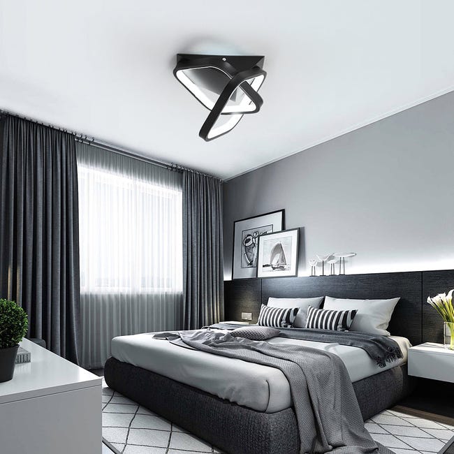 Panneau LED plafonnier de salon panneau de lampe monté panneau de plafond  noir, aluminium, blanc, LED