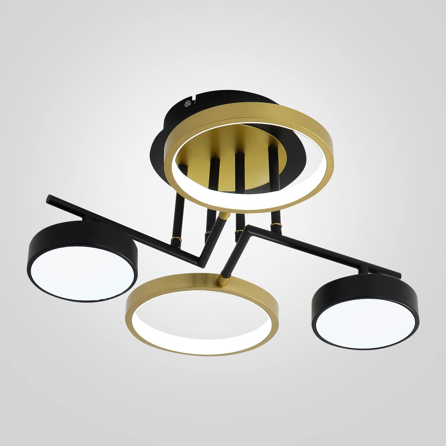 Plafonnier LED rond en fer acrylique 36W pour salon chambre cuisine