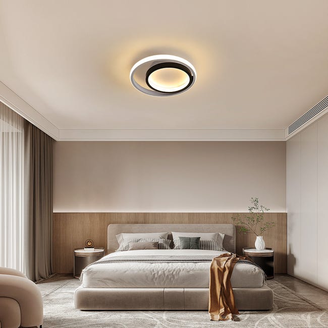 Plafonnier LED rond en métal acrylique pour salon chambre à