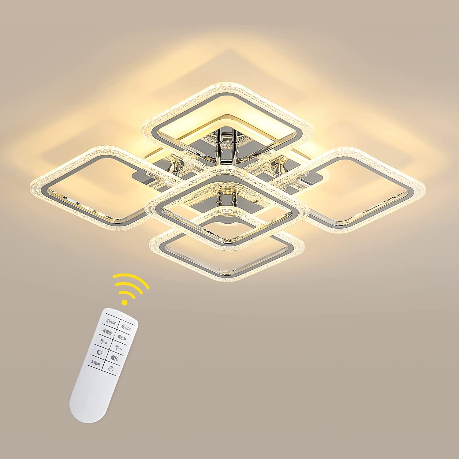 Plafonnier LED avec télécommande Plafonnier 60 cm Plafonnier LED