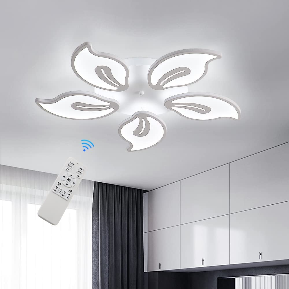 Plafoniera LED A Soffitto Dimmerabile 42W 2940lm, Lampada Farfalla Nero/Acciaio Per Soggiorno
