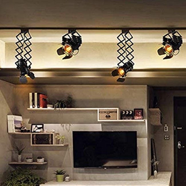 Lampe de plafond Orientable style industriel 4 Spots