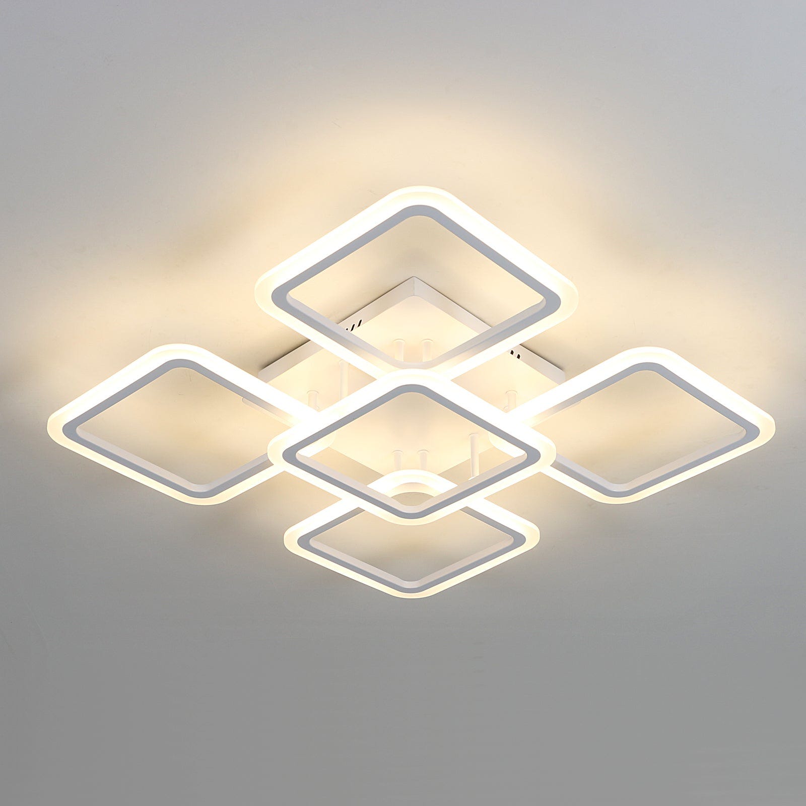 Plafonnier LED 90W Moderne Semi Encastré Lampe de Plafond Blanc 5