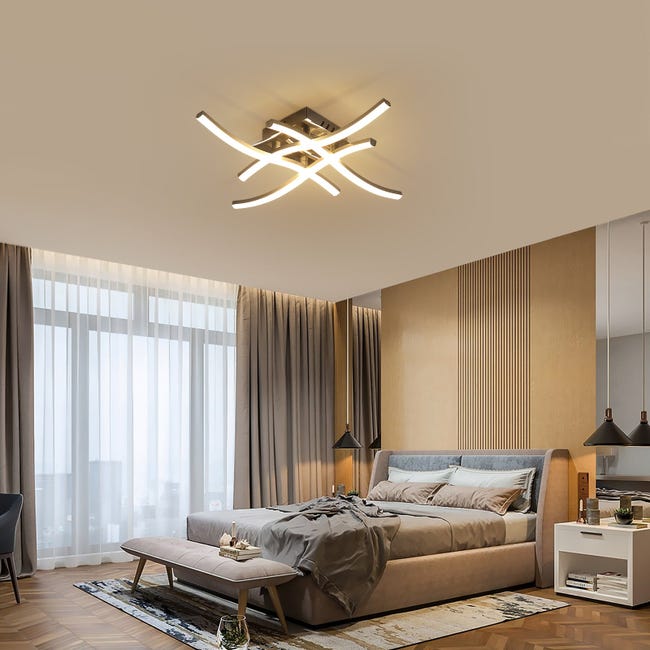 Projecteur de plafond intelligent lampe en bois à intensité variable,  application pivotante, commande de téléphone portable