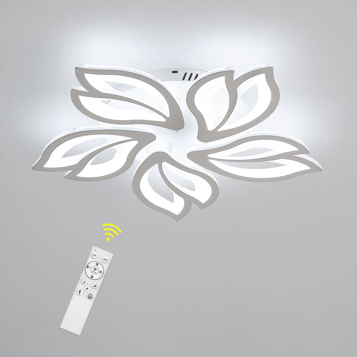 Plafonnier LED Dimmable, Lustre LED Moderne en Forme de Fleur